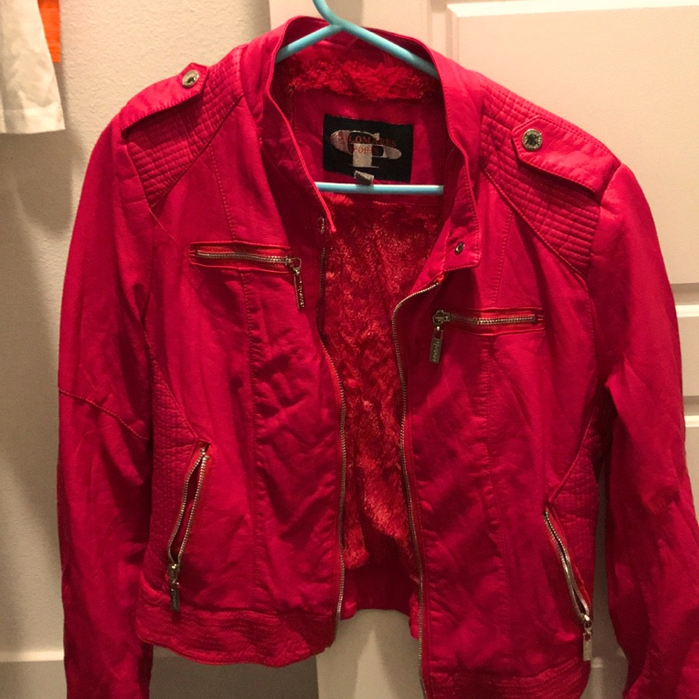 Hot pink leather jacket!!